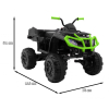 Quad XL ATV 2,4GHz na akumulator dla dzieci Czarno-Zielony + Pilot + Napęd 4x4 + Bagażnik + Wolny Start + EVA + Audio LED